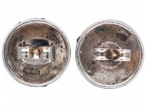 Art Deco Silver & Marcasite Round Earrings