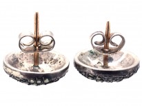 Art Deco Silver & Marcasite Round Earrings