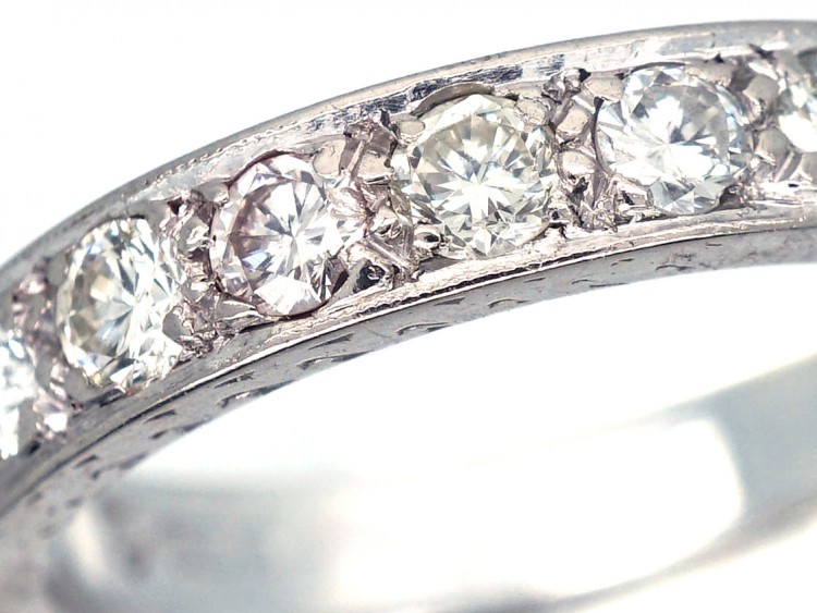 18ct White Gold & Diamond Half Eternity Ring