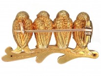 Victorian 18ct Two Colour Gold Four Robins Brooch