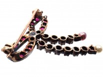 Edwardian Ruby, Natural Pearl & Diamond Bow Brooch