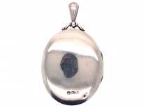 Victorian Silver Double Buckle Oval Locket