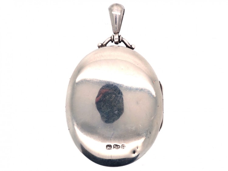 Victorian Silver Double Buckle Oval Locket