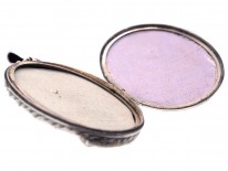 Victorian Silver Double Buckle Oval Locket