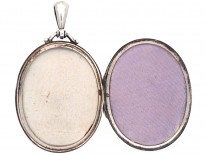 Victorian Silver Double Buckle Oval Locket