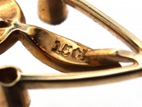 Edwardian 15ct Gold Pendant Set With Diamonds & Natural Split Pearls