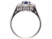 Platinum, Diamond & Sapphire Cluster Ring