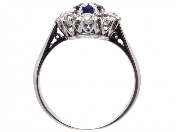 Platinum, Diamond & Sapphire Cluster Ring