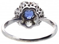 Platinum, Diamond & Sapphire Cluster Ring