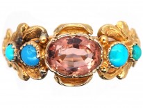 Georgian 18ct Gold Turquoise & Topaz Ring