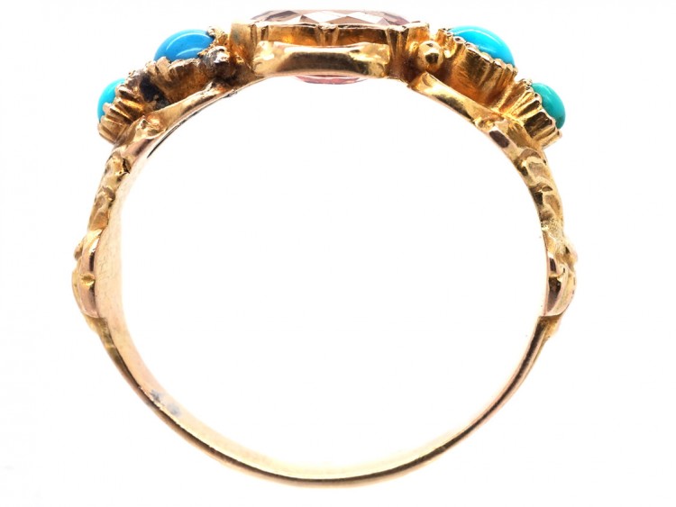Georgian 18ct Gold Turquoise & Topaz Ring