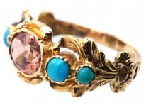 Georgian 18ct Gold Turquoise & Topaz Ring