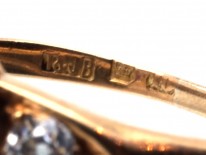 Edwardian 18ct Gold, Ruby & Diamond Cluster Ring With Diamond Shoulders