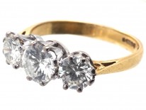 Art Deco 18ct Gold, Three Stone Diamond Ring