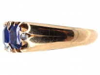 Victorian 18ct Gold, Three Stone Burma Sapphire Ring