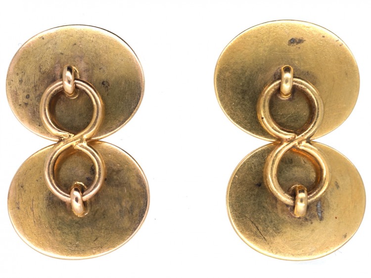 19th Century Indian 18ct Gold Cufflinks With Miniatures
