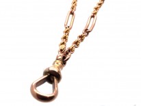 Edwardian 9ct Gold Ornate Long Guard Chain