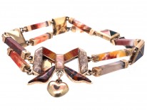 Victorian 15ct Gold Scottish Agate Bow Bracelet