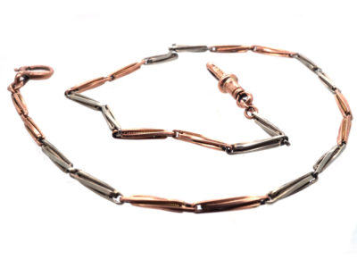 Edwardian 9ct White & Yellow Gold Albert Chain