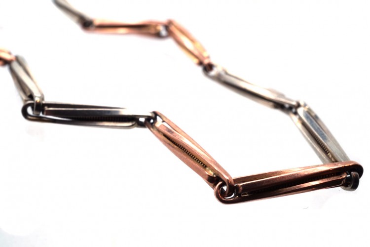 Edwardian 9ct White & Yellow Gold Albert Chain