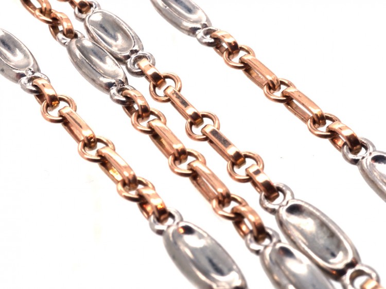 Edwardian 18ct Gold & Platinum Long Guard Chain