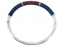 Silver, Maroon & Blue Enamel Bangle