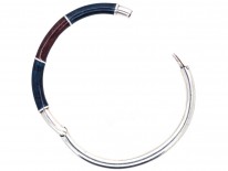 Silver, Maroon & Blue Enamel Bangle