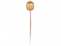 Agate & Gold Tie Pin With Symbols