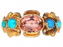 Georgian 18ct Gold Turquoise & Topaz Ring