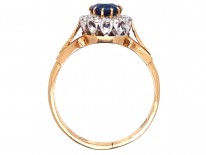 18ct Gold, Sapphire & Diamond Oval Cluster Ring