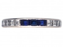 Art Deco Platinum Diamond & Sapphire Eternity Ring