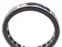 Art Deco Platinum Diamond & Sapphire Eternity Ring