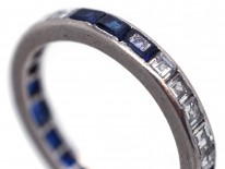 Art Deco Platinum Diamond & Sapphire Eternity Ring