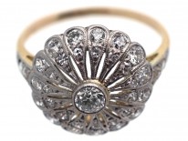 Edwardian 18ct Gold ​& Platinum, Diamond Starburst Ring