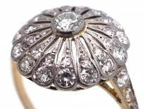 Edwardian 18ct Gold ​& Platinum, Diamond Starburst Ring