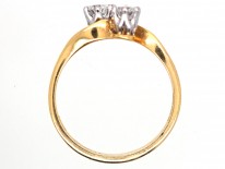 18ct Gold & Diamond Crossover Boodle & Dunthorne Ring