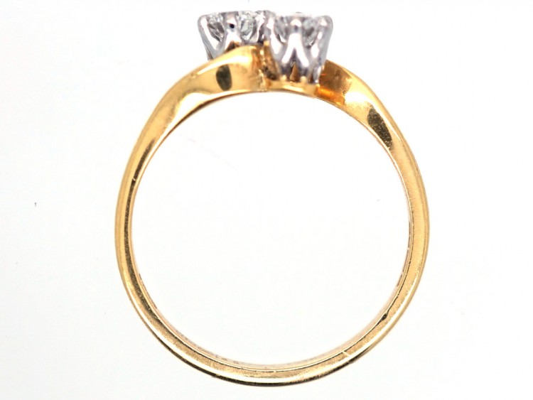 18ct Gold & Diamond Crossover Boodle & Dunthorne Ring