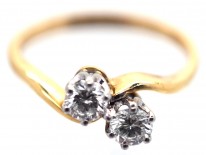 18ct Gold & Diamond Crossover Boodle & Dunthorne Ring