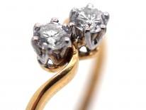 18ct Gold & Diamond Crossover Boodle & Dunthorne Ring