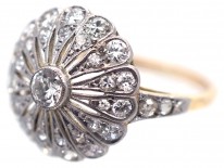 Edwardian 18ct Gold ​& Platinum, Diamond Starburst Ring