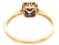 Art Deco 18ct Gold & Platinum Square & Diamond Shaped, Diamond Ring
