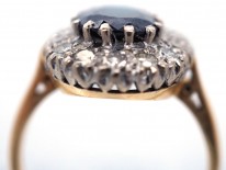 18ct Gold, Sapphire & Diamond Cluster Ring