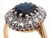 18ct Gold, Sapphire & Diamond Cluster Ring