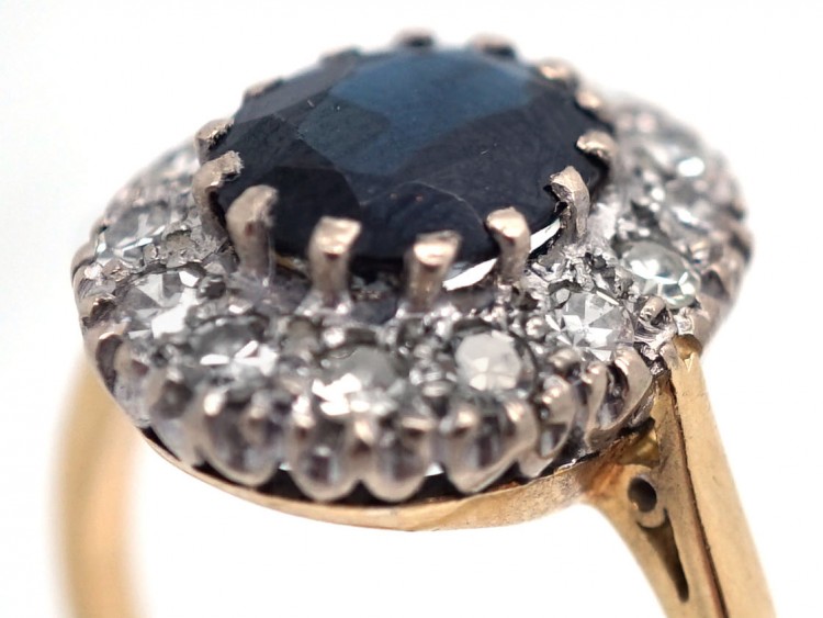 18ct Gold, Sapphire & Diamond Cluster Ring