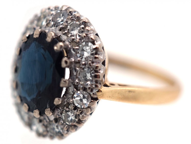18ct Gold, Sapphire & Diamond Cluster Ring