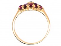 Edwardian 18ct Gold, Ruby & Diamond Cluster Ring