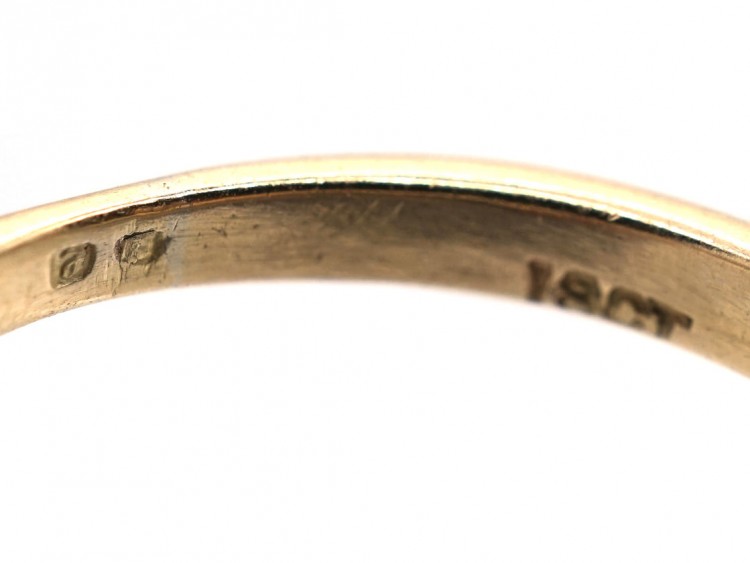 Edwardian 18ct Gold Two Diamond Twist Ring