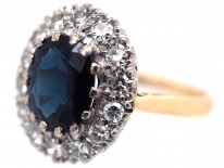 18ct Gold, Sapphire & Diamond Cluster Ring