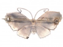 Silver, Purple & Green Enamel Butterfly Brooch