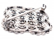 Edwardian Platinum Natural Split Pearl & Diamond Brooch